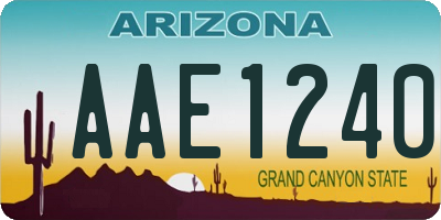 AZ license plate AAE1240
