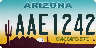 AZ license plate AAE1242