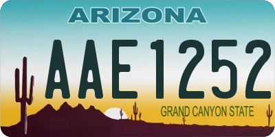 AZ license plate AAE1252