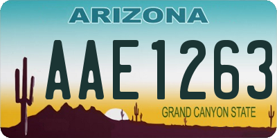 AZ license plate AAE1263