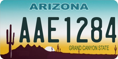 AZ license plate AAE1284