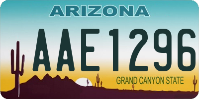AZ license plate AAE1296