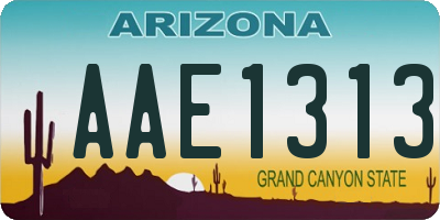 AZ license plate AAE1313
