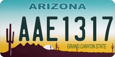 AZ license plate AAE1317