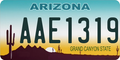AZ license plate AAE1319