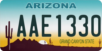 AZ license plate AAE1330