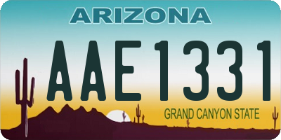 AZ license plate AAE1331