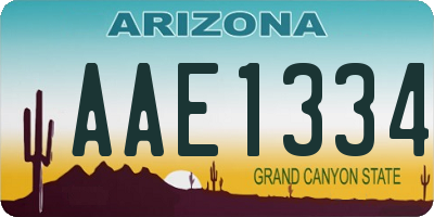 AZ license plate AAE1334