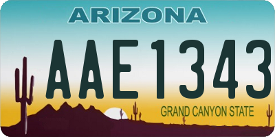 AZ license plate AAE1343