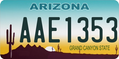 AZ license plate AAE1353