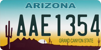 AZ license plate AAE1354