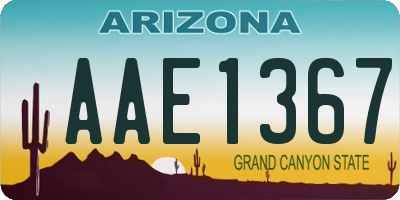 AZ license plate AAE1367