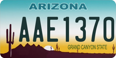 AZ license plate AAE1370