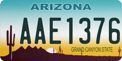 AZ license plate AAE1376