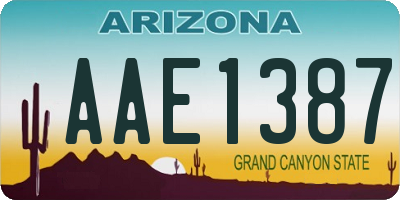 AZ license plate AAE1387