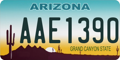 AZ license plate AAE1390