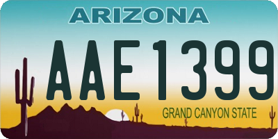 AZ license plate AAE1399