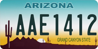 AZ license plate AAE1412