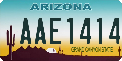 AZ license plate AAE1414