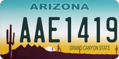 AZ license plate AAE1419