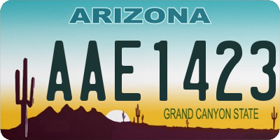 AZ license plate AAE1423