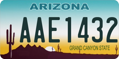 AZ license plate AAE1432