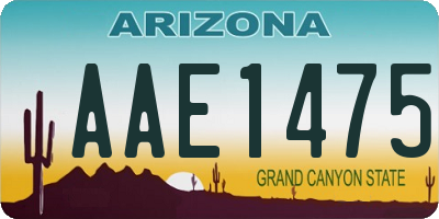 AZ license plate AAE1475