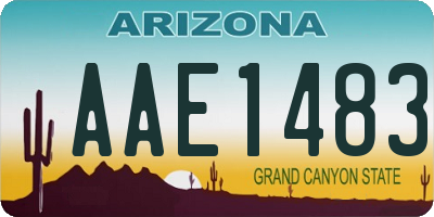 AZ license plate AAE1483