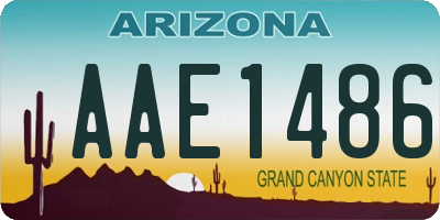 AZ license plate AAE1486
