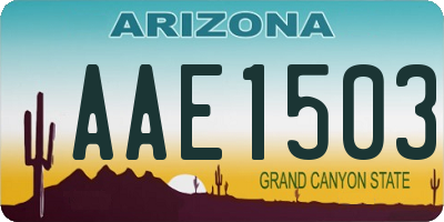 AZ license plate AAE1503