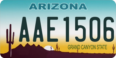 AZ license plate AAE1506