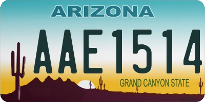 AZ license plate AAE1514