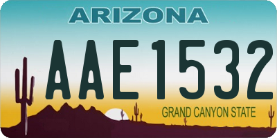 AZ license plate AAE1532