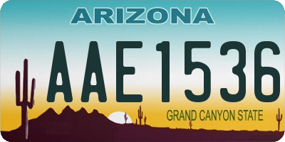 AZ license plate AAE1536