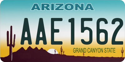 AZ license plate AAE1562