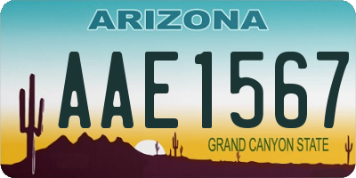 AZ license plate AAE1567