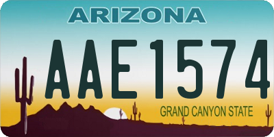 AZ license plate AAE1574