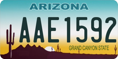 AZ license plate AAE1592
