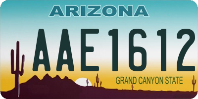 AZ license plate AAE1612