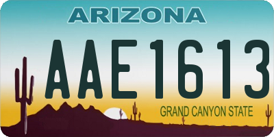AZ license plate AAE1613