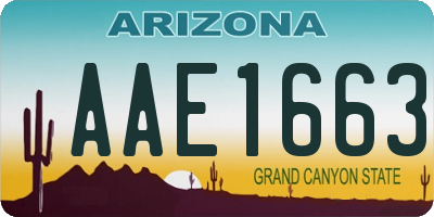 AZ license plate AAE1663