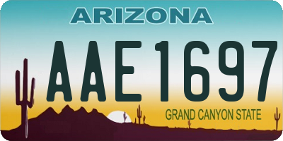 AZ license plate AAE1697