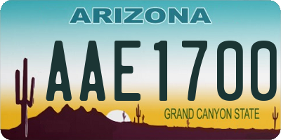 AZ license plate AAE1700