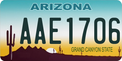 AZ license plate AAE1706