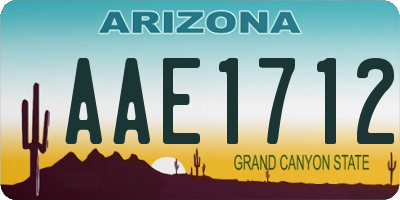 AZ license plate AAE1712