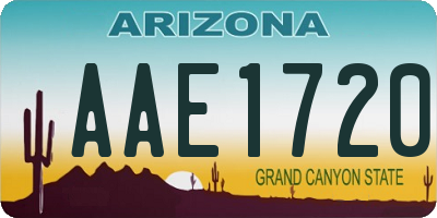 AZ license plate AAE1720