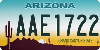 AZ license plate AAE1722