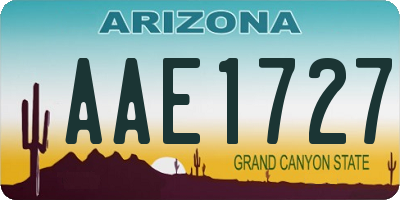 AZ license plate AAE1727