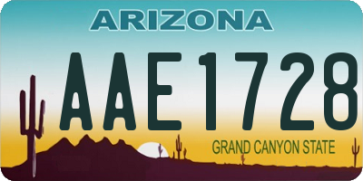 AZ license plate AAE1728