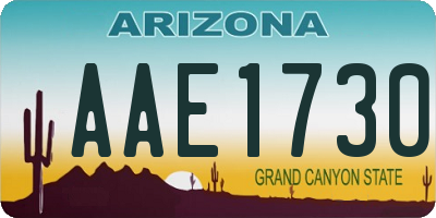 AZ license plate AAE1730